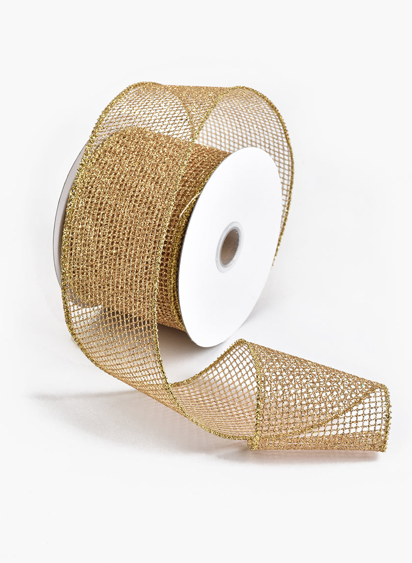 29ft Gold Grid Ribbon Decor Jamali-garden