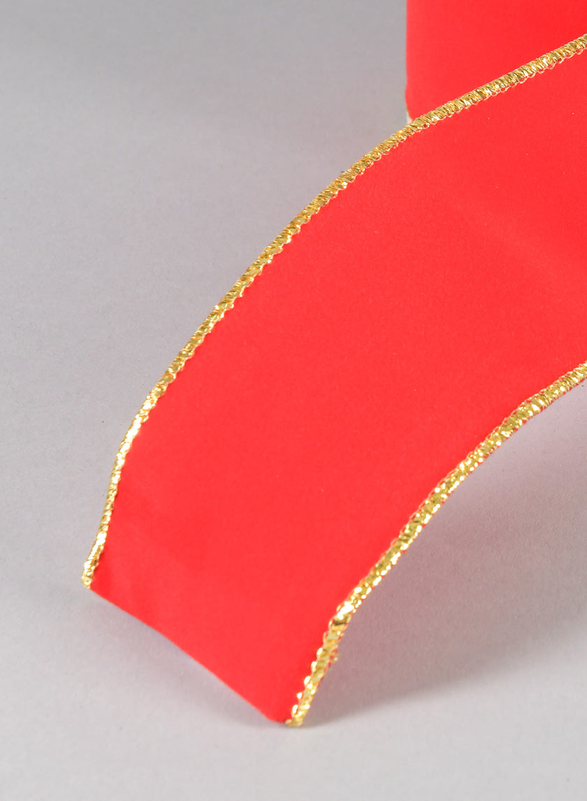 30ft Long Roll Ribbon-Red W/Gold Glitter Decor Jamali-garden