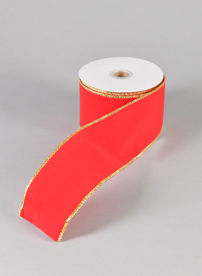 30ft Long Roll Ribbon-Red W/Gold Glitter Decor Jamali-garden