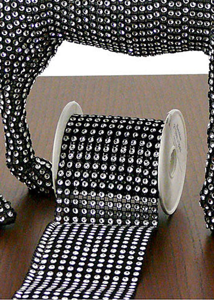 Black With Silver Diamond Bead Balls, Deer &amp; Ribbon Decor Jamali-garden