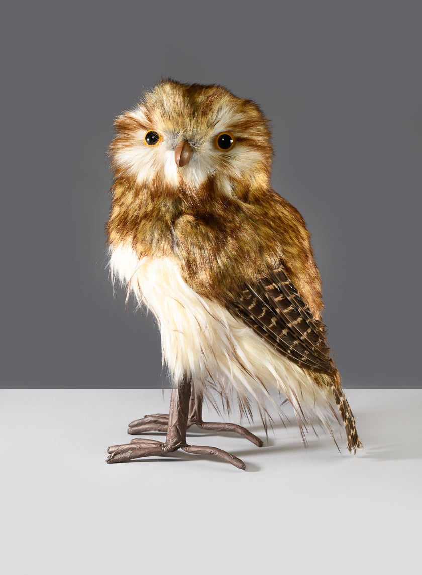 12in Tall Brown Owl Decor Jamali-garden