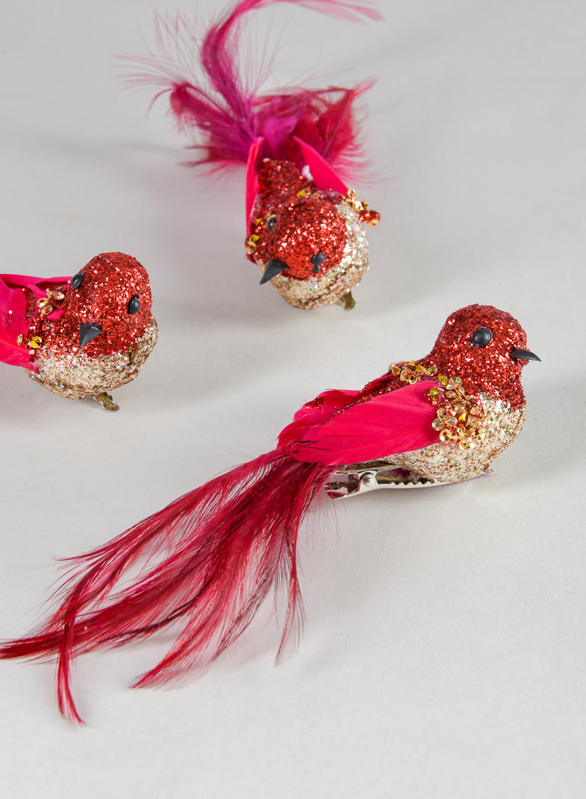 5in Long Decorative Red Bird Decor Jamali-garden