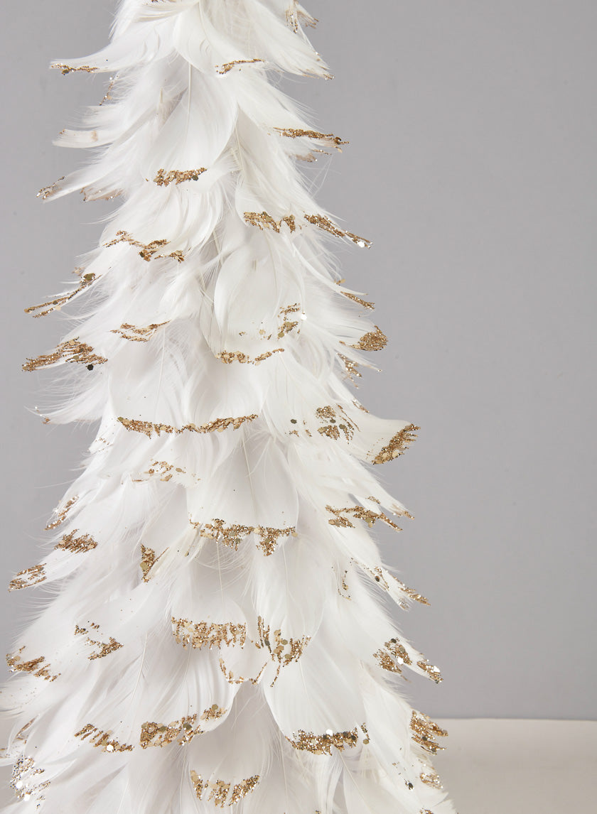 18in Tall White Feather Tree Decor Jamali-garden