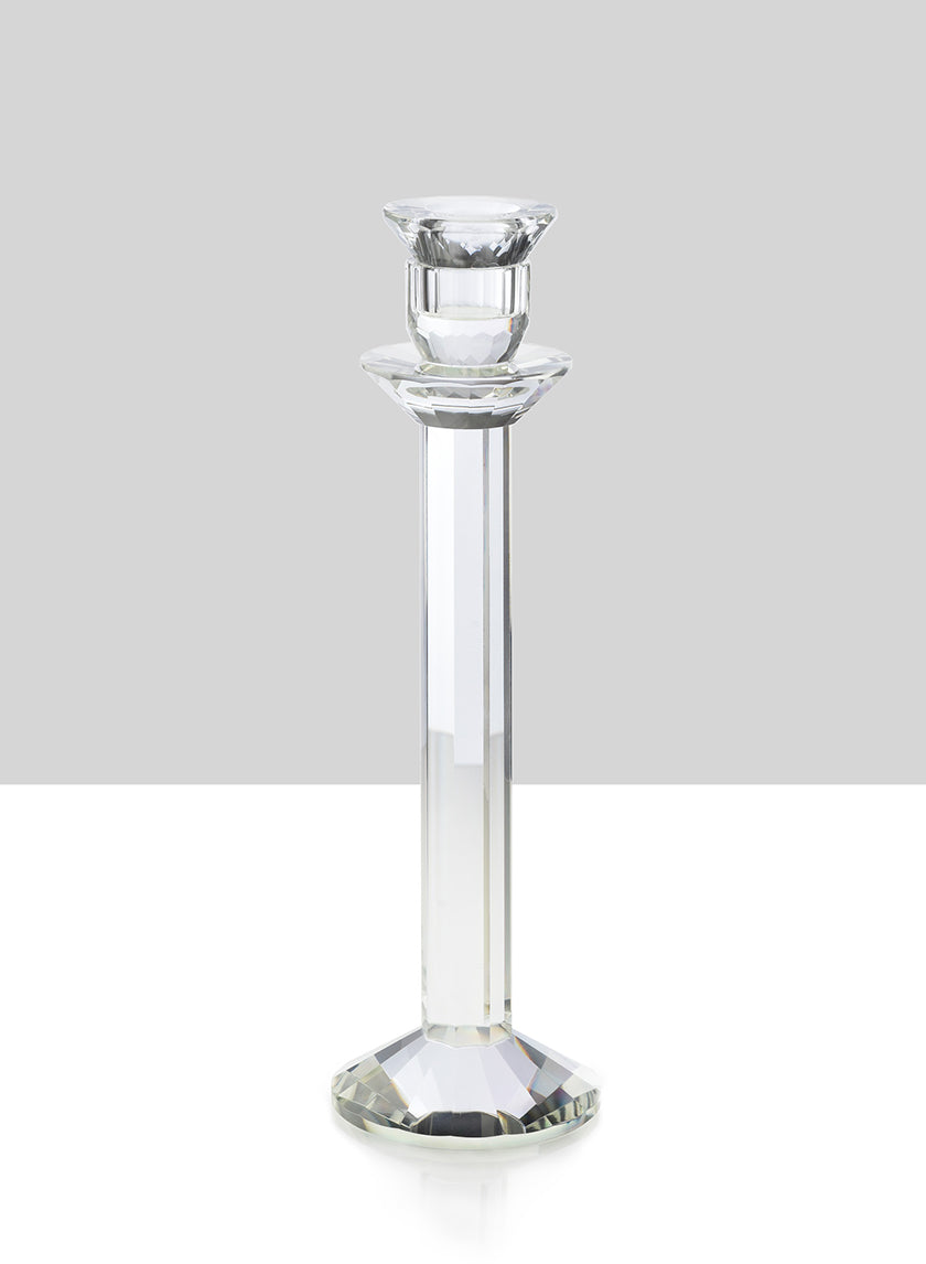Faceted Stem Crystal Candlesticks Decor Jamali-garden