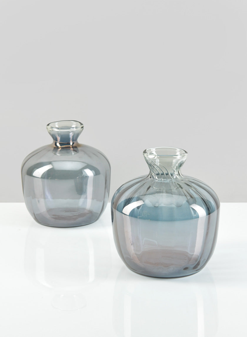 5in Dijon Grey Luster Glass Vase Decor Jamali-garden