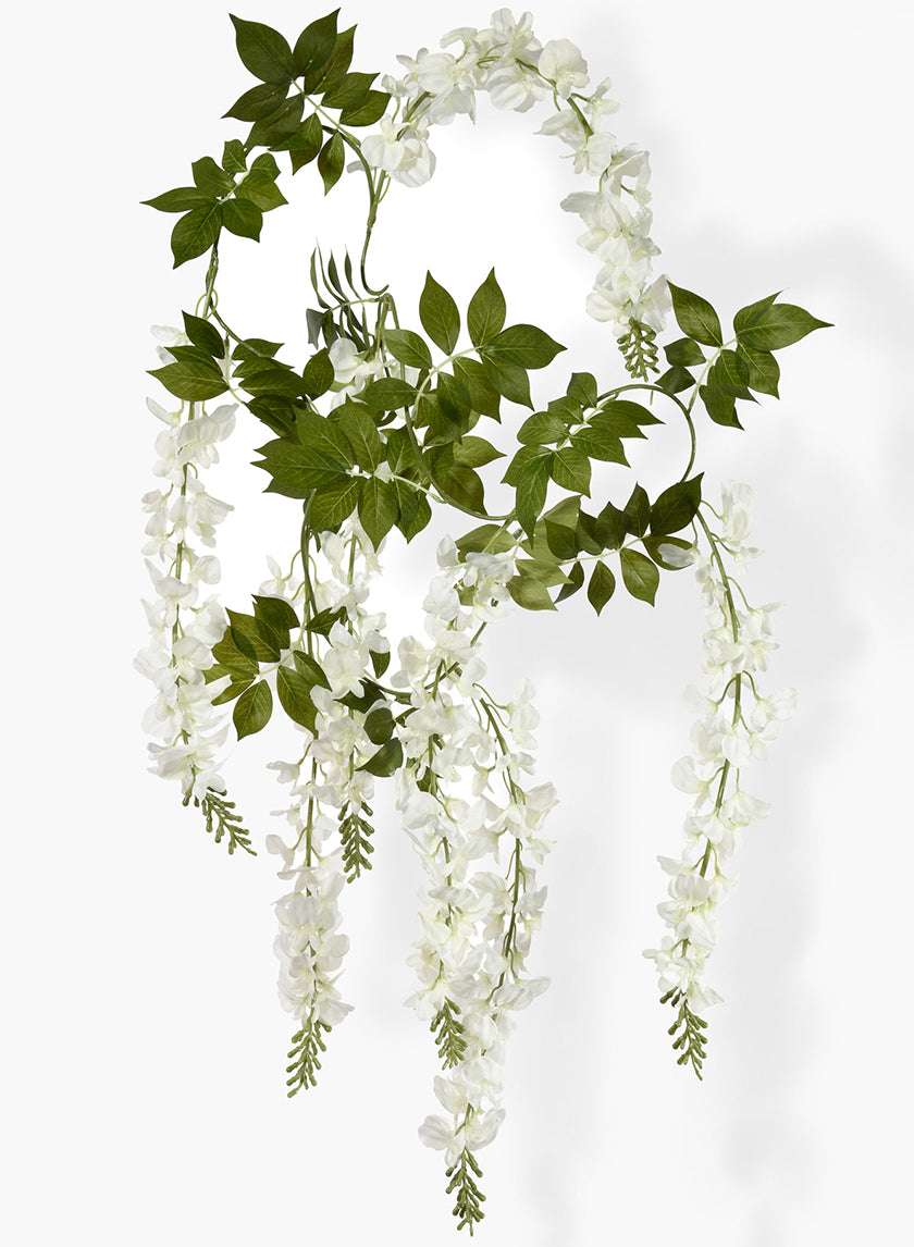 78in Long White Wisteria Vine Hanging Garland Decor Jamali-garden