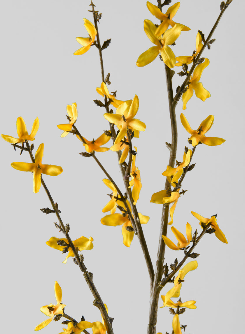 24in Long Blooming Forsythia Branch Decor Jamali-garden