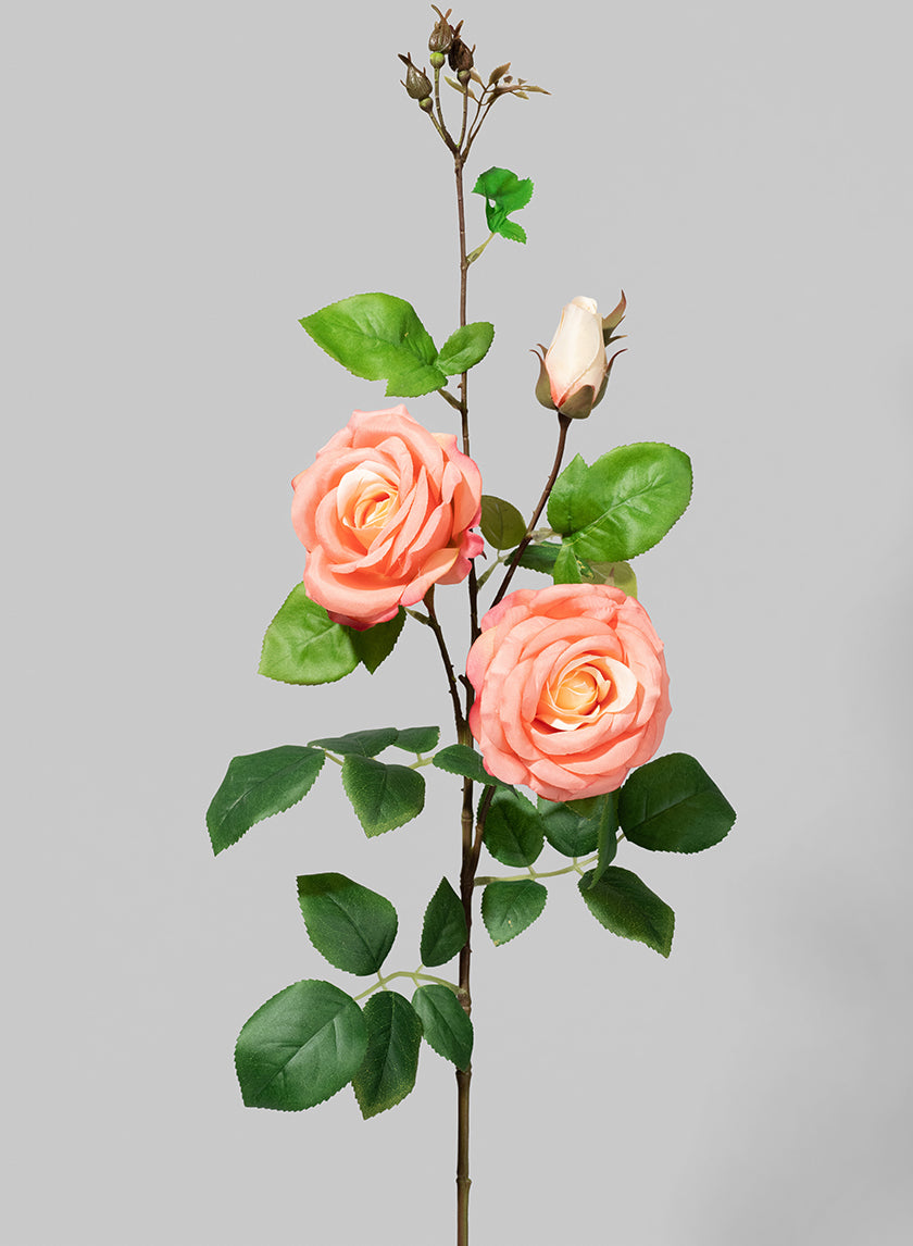 35in Long Peach Rose Spray Decor Jamali-garden