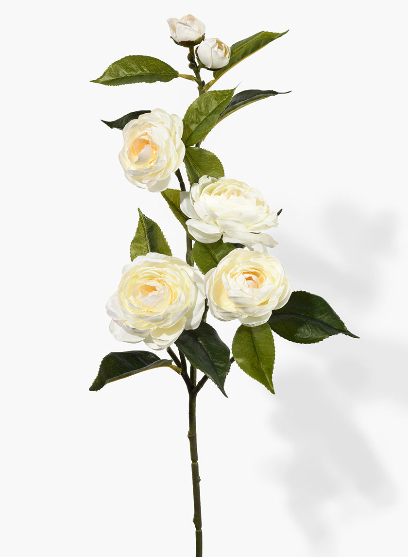 30in Long Cream Camellia Spray Decor Jamali-garden
