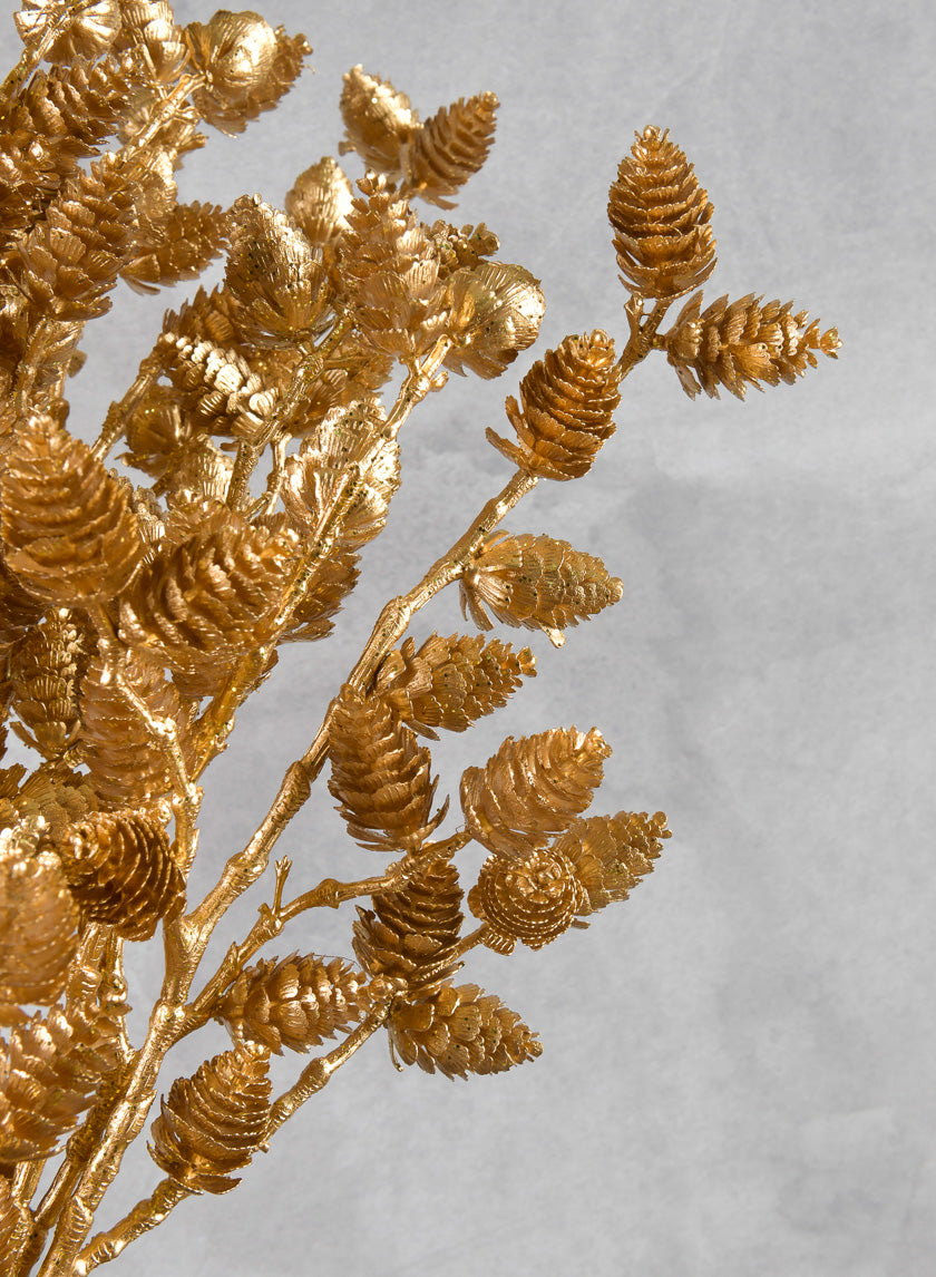 24in Long Pinecone Bundle x 3 Branches, Case of 12 Decor Jamali-garden