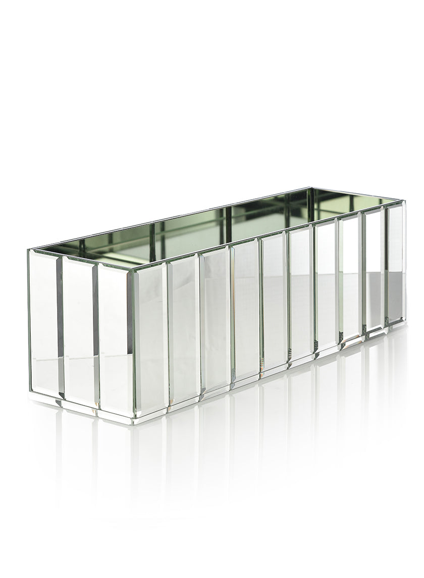15.75in Long Mirror Strips Rectangle Glass Vase Decor Jamali-garden