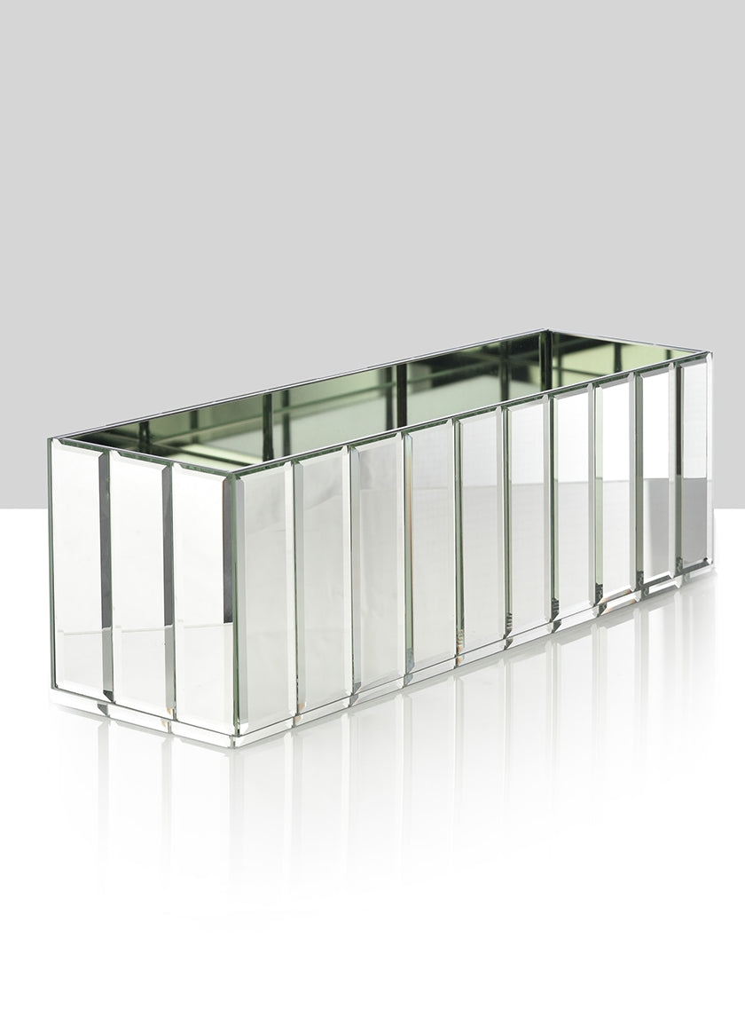15.75in Long Mirror Strips Rectangle Glass Vase Decor Jamali-garden