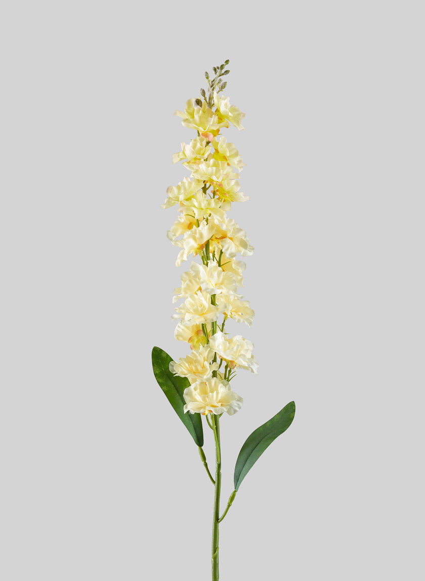 30in Long Real Look Cream Delphinium Full Bloom Stem Decor Jamali-garden