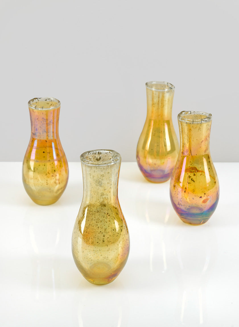 5in Tall Juliette Amber Vintage Glass Bud Vase Decor Jamali-garden