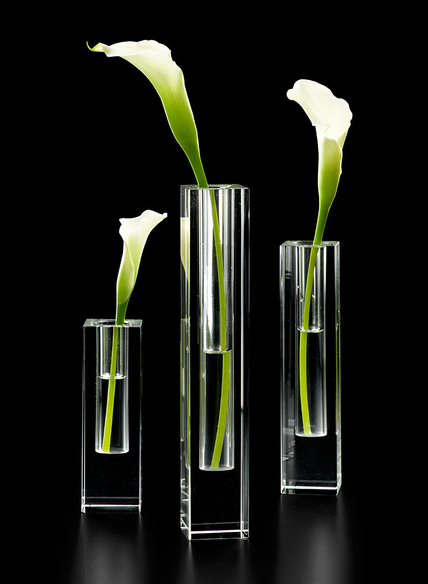 Square Glass Crystal Bud Vases Decor Jamali-garden