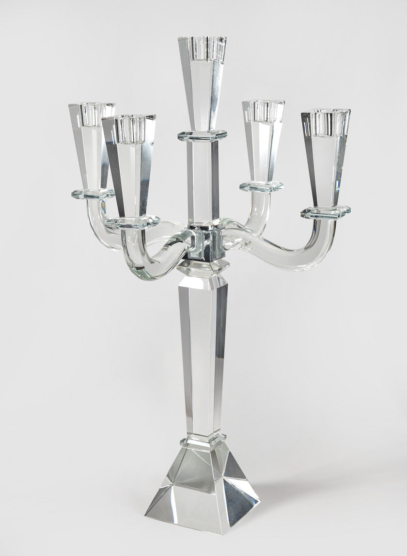 21in Tall Tapered Rectangle Crystal Candelabra Decor Jamali-garden