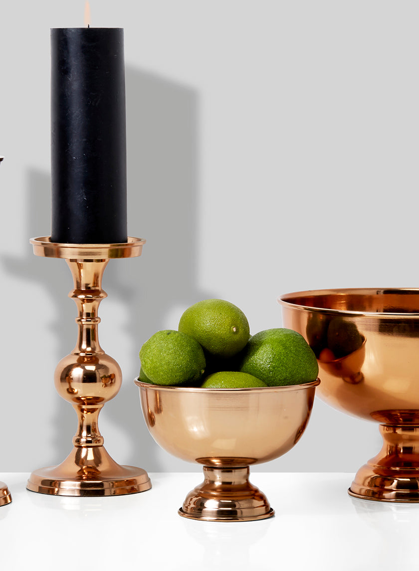 7in Wide Copper Flower Compote Decor Jamali-garden