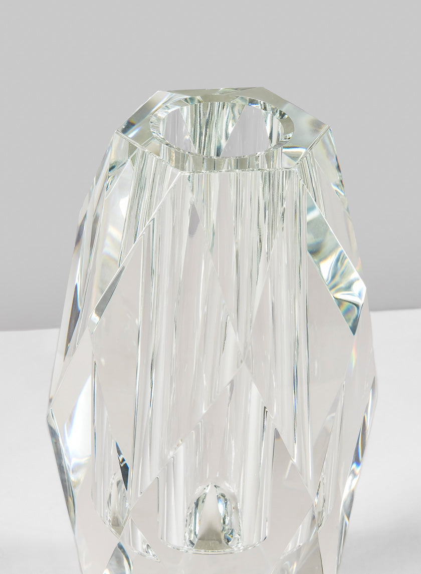 9.5in Tall Diamond Cut Crystal Glass Vase Decor Jamali-garden