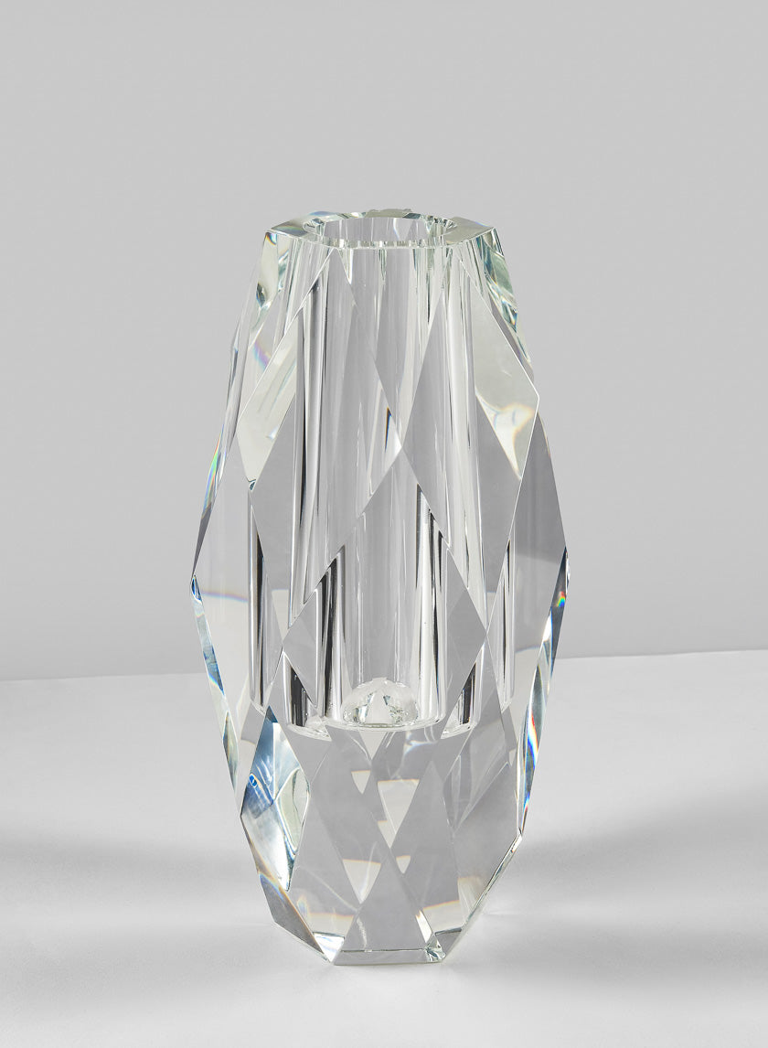 9.5in Tall Diamond Cut Crystal Glass Vase Decor Jamali-garden