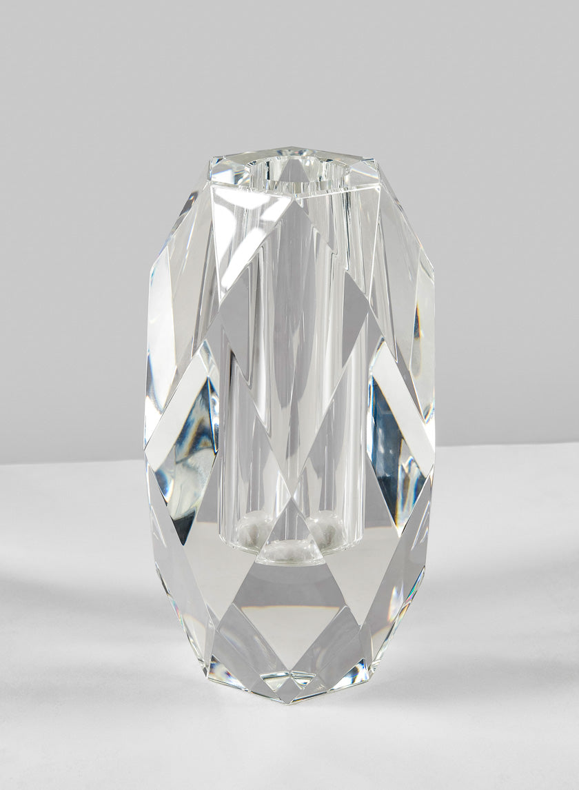 6in Tall Diamond Cut Crystal Glass Vase Decor Jamali-garden