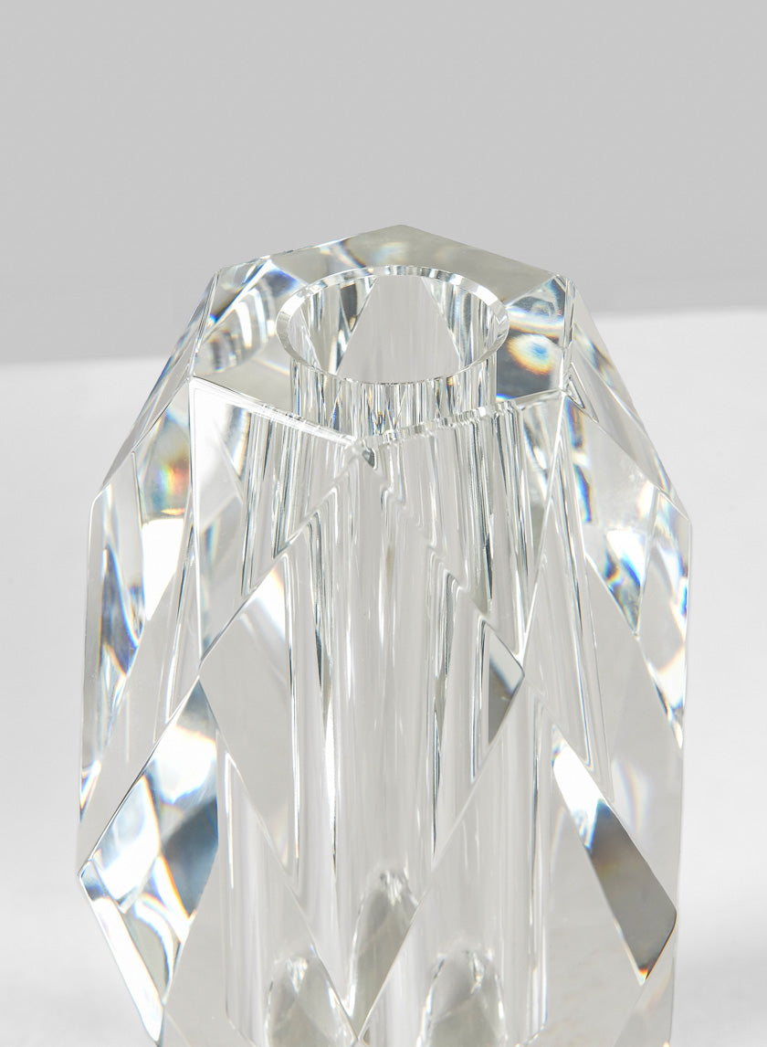 6in Tall Diamond Cut Crystal Glass Vase Decor Jamali-garden