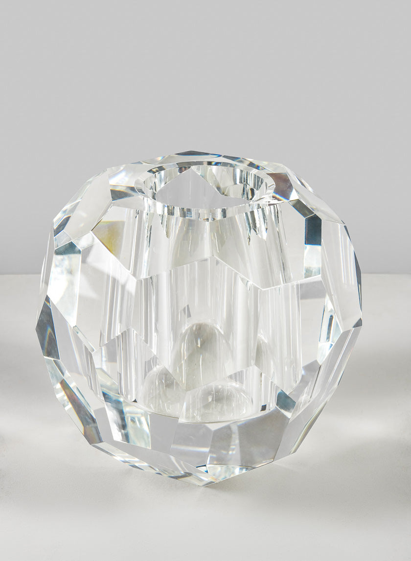 5in Tall Crystal Ball Glass Vase Decor Jamali-garden