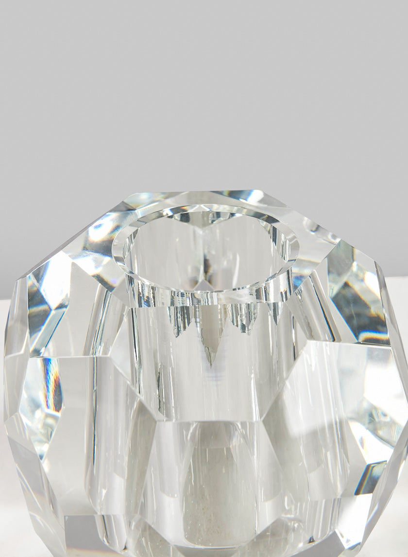 5in Tall Crystal Ball Glass Vase Decor Jamali-garden
