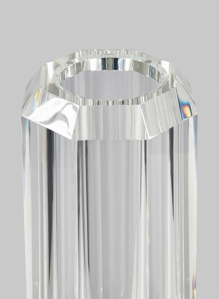 12in Tall Octagonal Centerpiece Crystal Glass Vase Decor Jamali-garden
