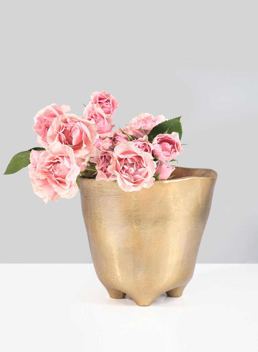 5.75in Tall Casablanca Gold Vase Decor Jamali-garden