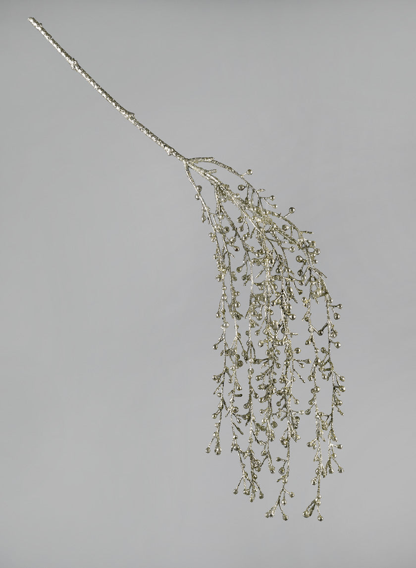 31in Long Champagne Glitter Berry Spray Decor Jamali-garden
