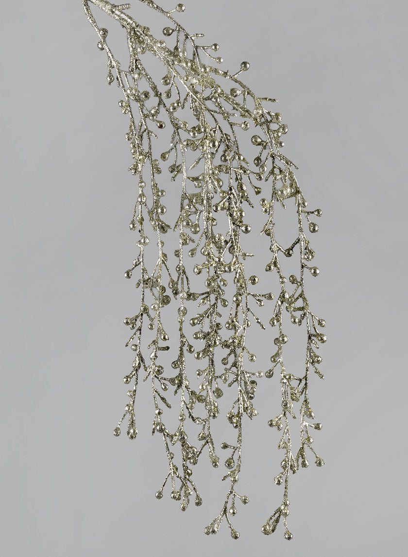31in Long Champagne Glitter Berry Spray Decor Jamali-garden
