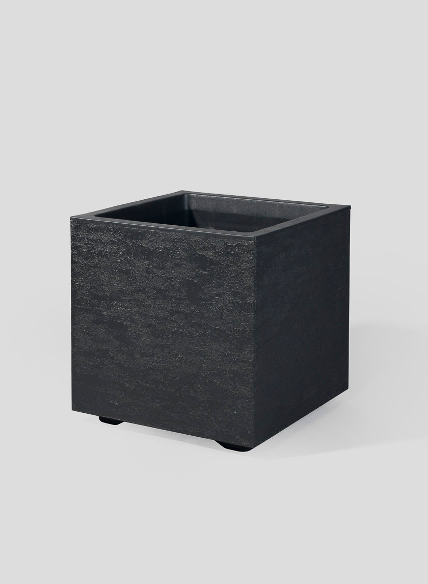 10in Tall Cube Charcoal Gravity Planter Decor Jamali-garden
