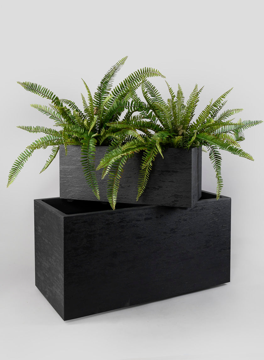 31in Long Tribeca Charcoal Gravity Rectangular Planter Decor Jamali-garden