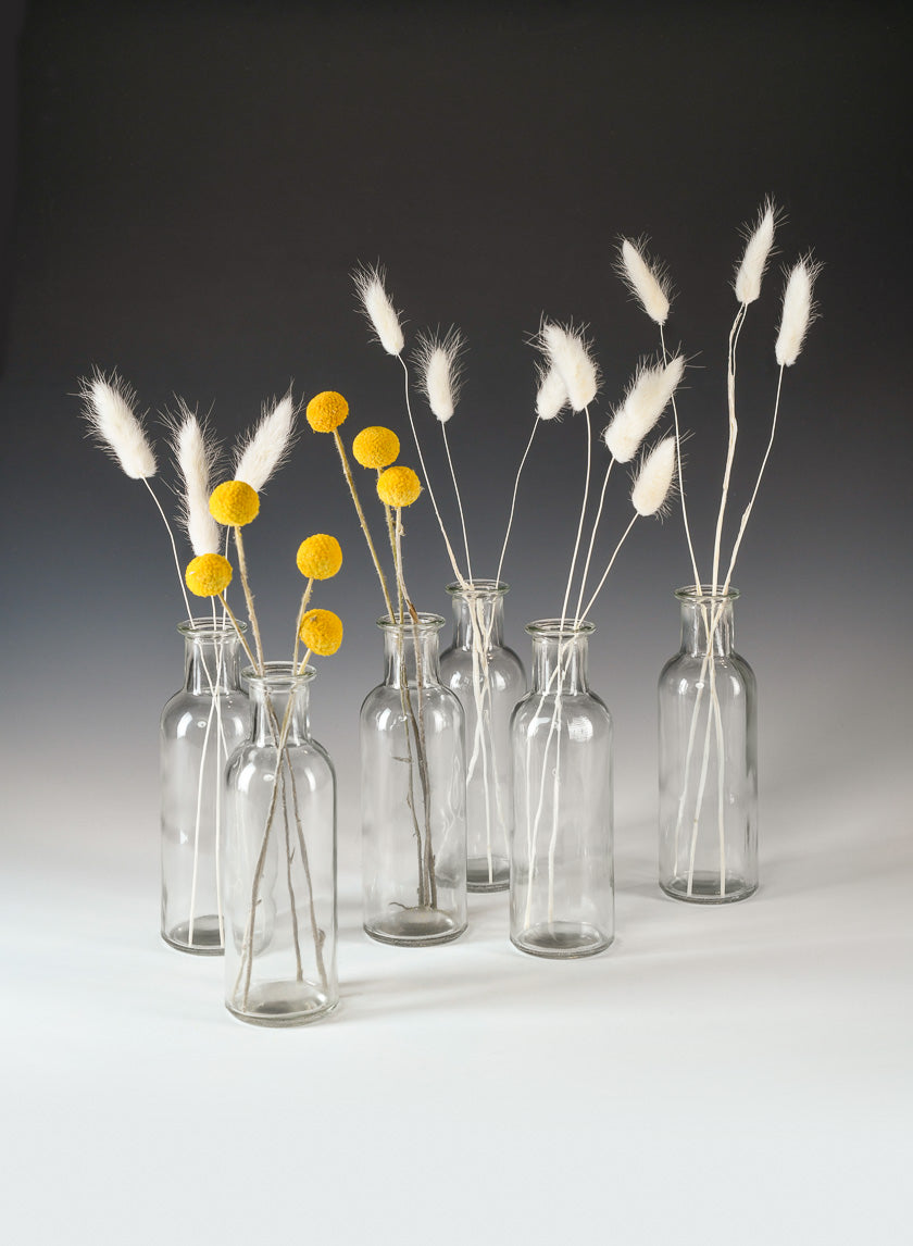 6.5in Tall Clear Glass Bottle Bud Vase Decor Jamali-garden