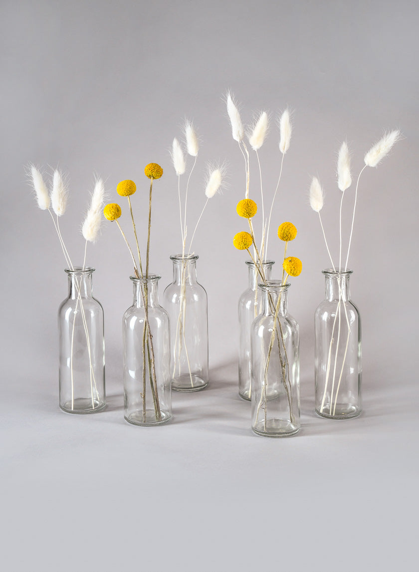 6.5in Tall Clear Glass Bottle Bud Vase Decor Jamali-garden