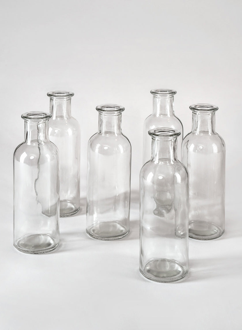 6.5in Tall Clear Glass Bottle Bud Vase Decor Jamali-garden