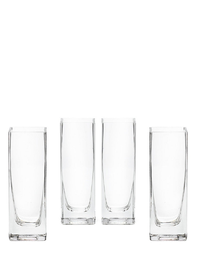 6in Tall Square Glass Vase Decor Jamali-garden