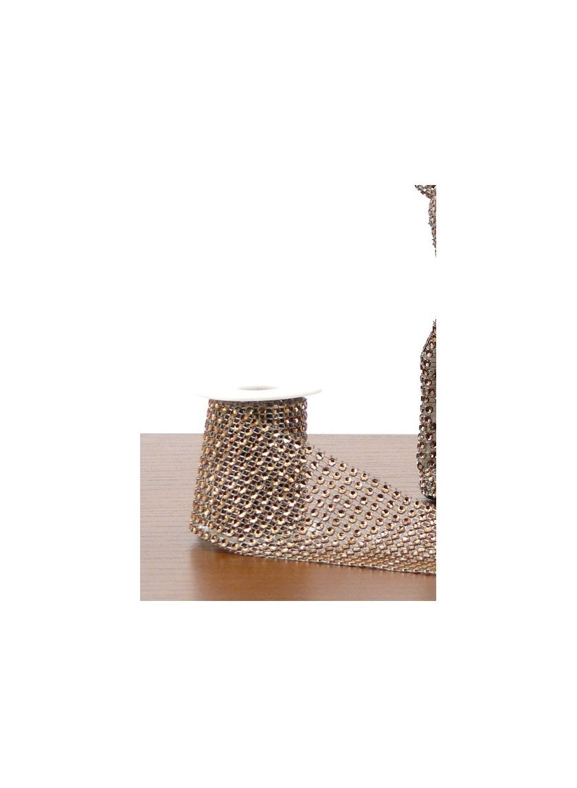2 3/8in x 39in Copper Diamond Bead Ribbon Decor Jamali-garden