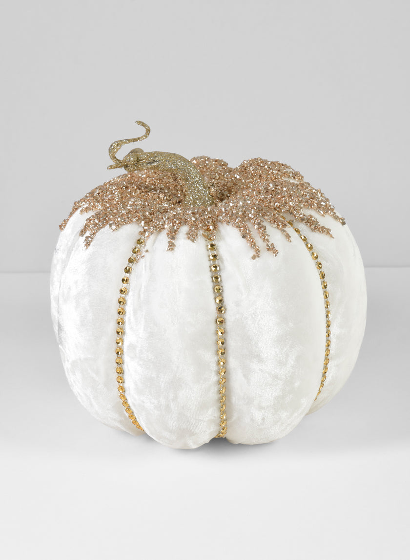 7in Wide White Pumpkin Decor Jamali-garden