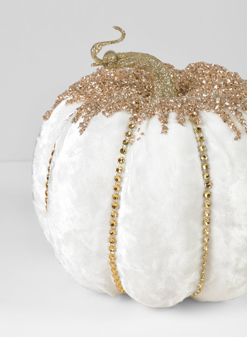7in Wide White Pumpkin Decor Jamali-garden