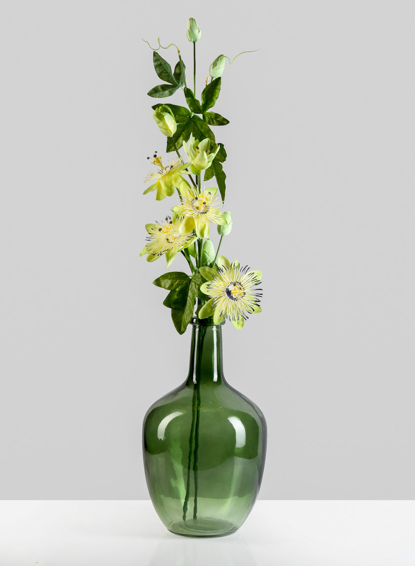 12in Tall Green Glass Bottle Vase Decor Jamali-garden