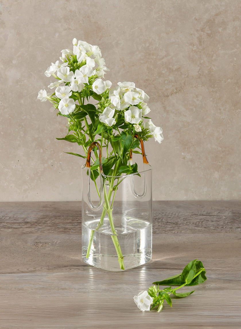 6.5in Tall Le Sac Bag Glass Vase, Mini Decor Jamali-garden