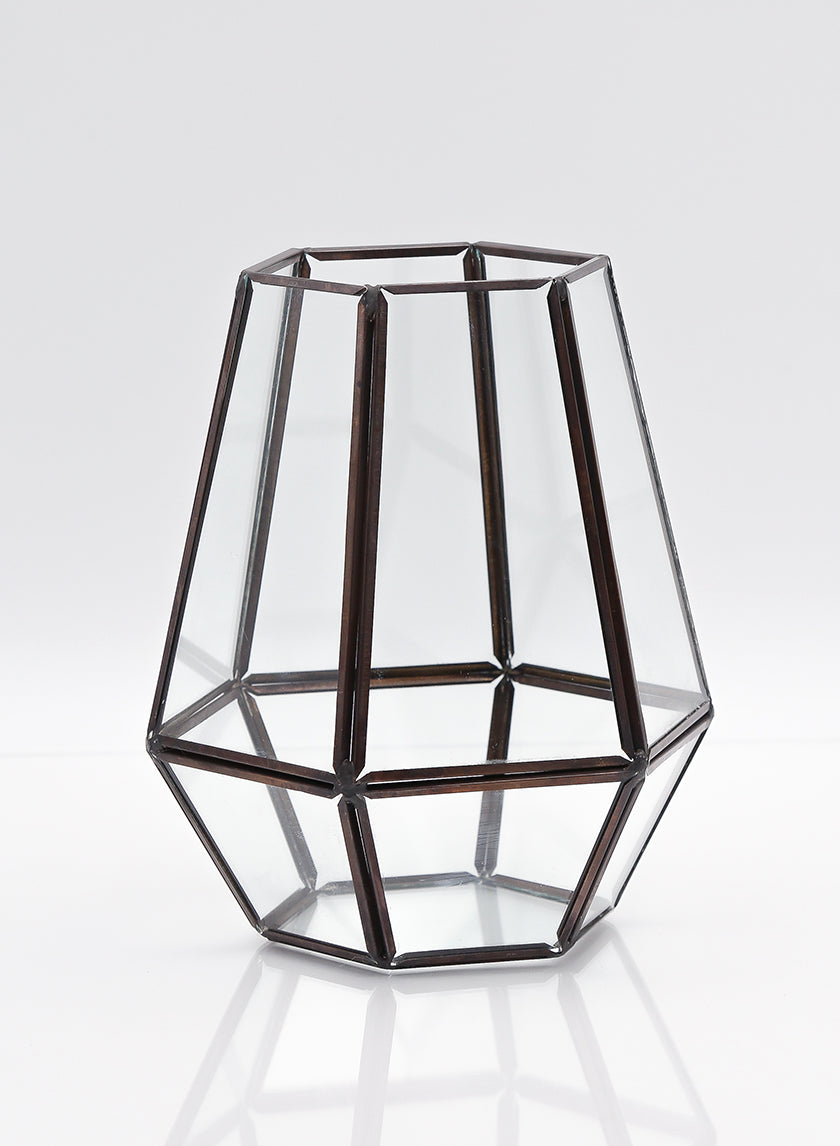 6.25in Tall Tapered Hexagon Lantern Decor Jamali-garden
