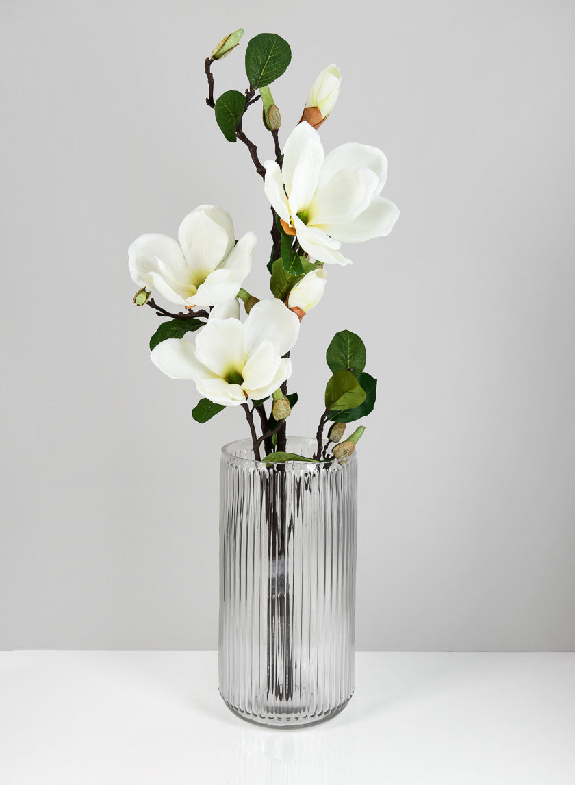 11in Tall Pleated Clear Glass Vase Decor Jamali-garden