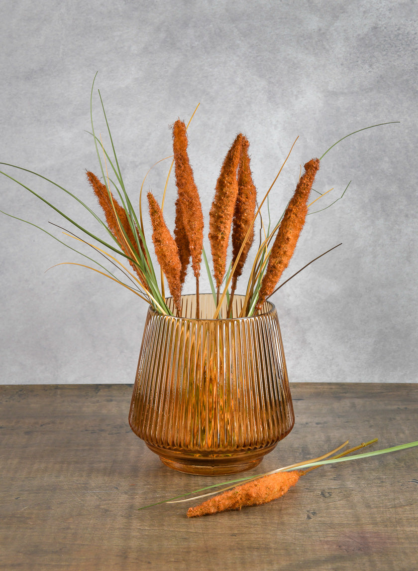 Tropez Amber Glass Vase Decor Jamali-garden