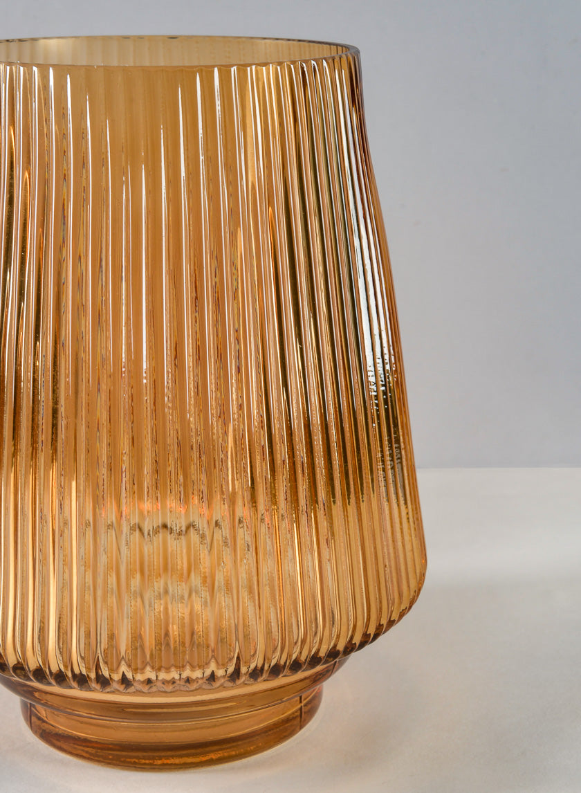 Tropez Amber Glass Vase Decor Jamali-garden