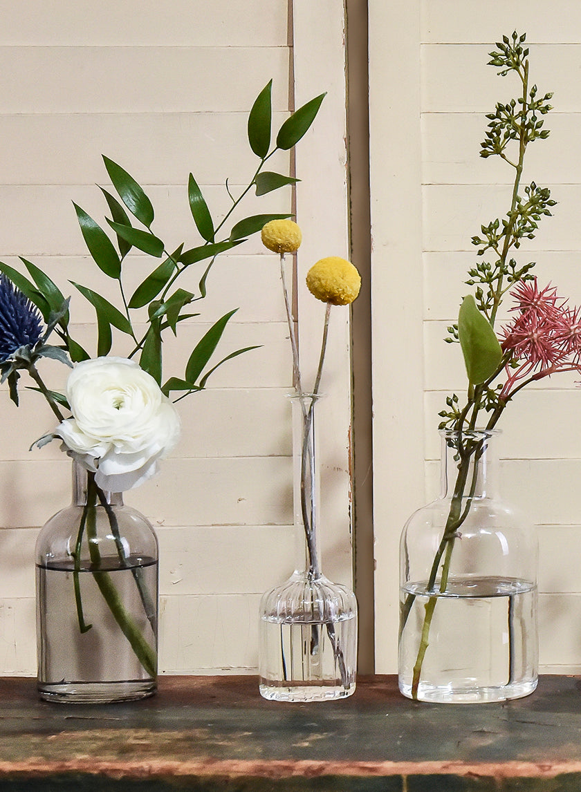 6.5in Tall Optical Glass Cylinder Bud Vase Decor Jamali-garden