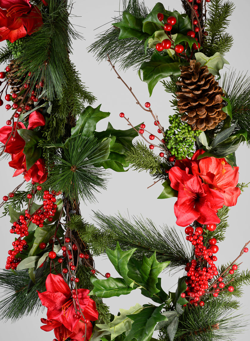 60in Long Amaryllis Garland Decor Jamali-garden