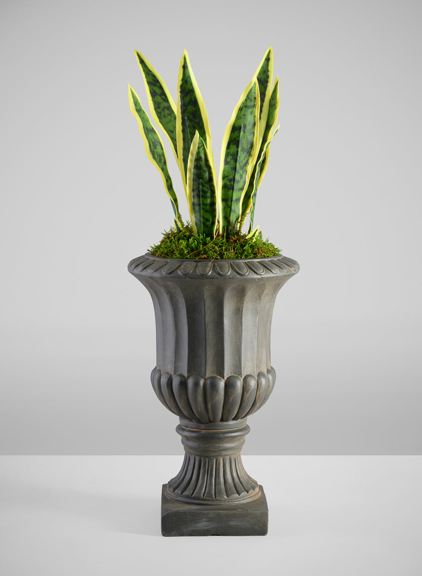 17in Tall Bronze Fiberclay All Weather Urn Decor Jamali-garden