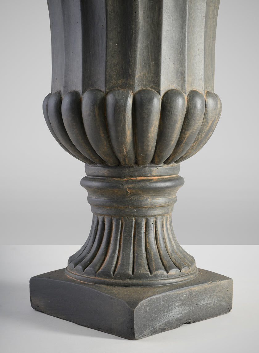 17in Tall Bronze Fiberclay All Weather Urn Decor Jamali-garden